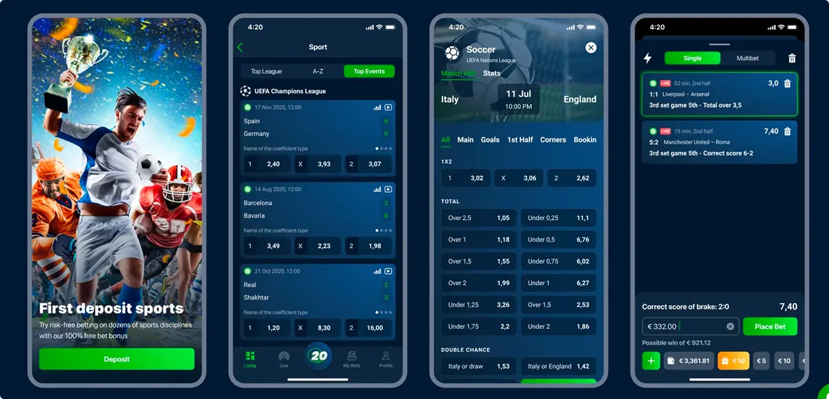 20Bet Mobiilivedonlyöntialusta